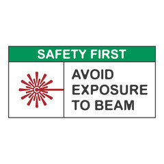 warning laser beam flat symbol