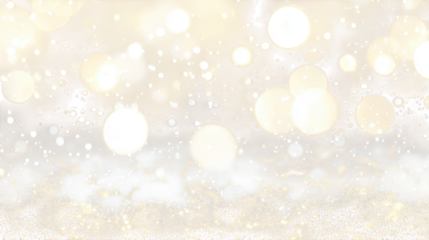 abstract background with bokeh lights. glittering snow. and a blurry gold backdrop perfect for christmas. new year's. winter. and celebratory designs
