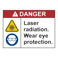 Obraz premium warning laser beam flat symbol