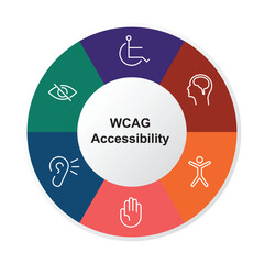 WCAG Accessibility Stroke Icon in a colorful infographics style