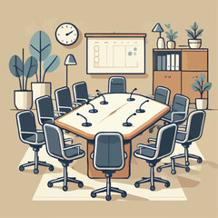 Illustration of a room office