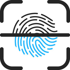 fingerprint scan identification biometric icon vector design