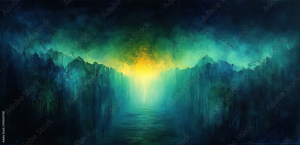 Poster gradient abstract background design blue green soft light vibrant smooth minimalist poster