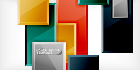 Colorful squares and rectangles. Vector Illustration For Wallpaper, Banner, Background, Card, Book Illustration, landing page