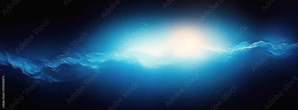 Aufkleber gradient blue background abstract wave with glowing light and noise texture