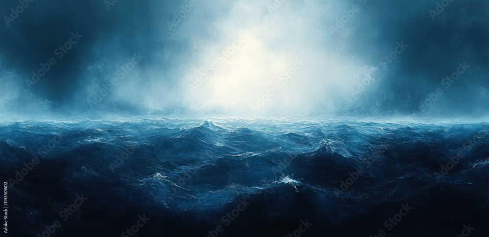 Poster deep blue gradient background soft light abstract design dark texture effect