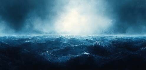 Obraz premium Deep Blue Gradient Background Soft Light Abstract Design Dark Texture Effect