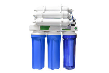 Reverse osmosis water purification system isolaterd on white. Water cleaning system