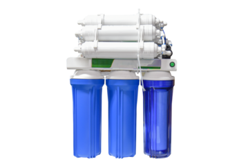 Reverse osmosis water purification system isolaterd on white. Water cleaning system