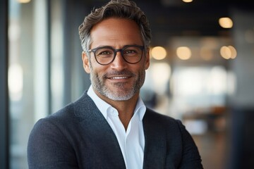 Fototapeta premium business businessperson portrait mature middle aged man smiling corporate manager office professional