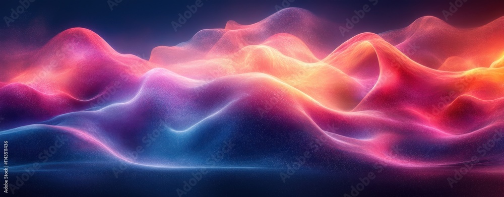 Leinwandbilder futuristic vibrant abstract wave design with smooth curves and soft backlighting
