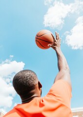 Dynamic Basketball Action Urban Sports Enthusiasm on a Community Court