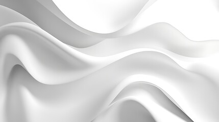 Obraz premium Waving white fabric illustration smooth abstract 3D render. AI Generated