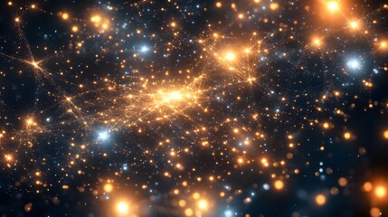 Fototapeta premium Celestial Network A Cosmic Web Of Stars And Light