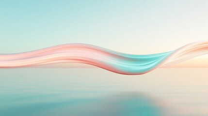 Golden Sunset Over Calm Waters with Colorful Waves of Data Lines Symbolizing Digital Security