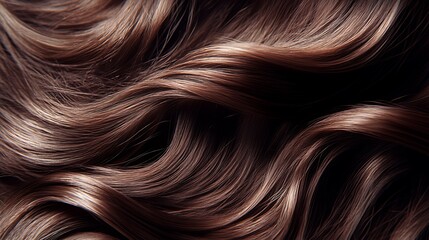 Naklejka premium Wavy flowing brown hair close-up photo.. AI Generated