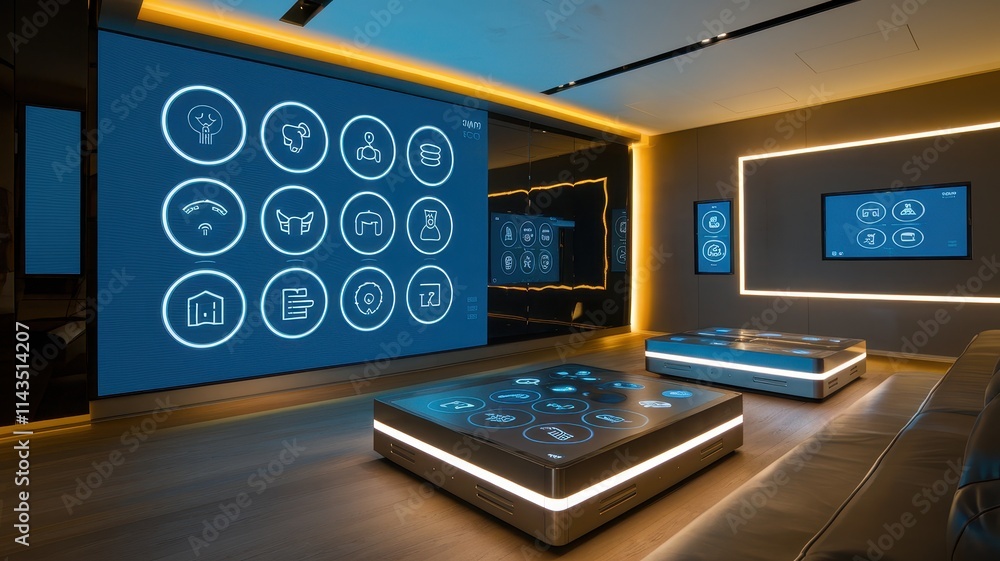 Poster modern smart home control system interface display