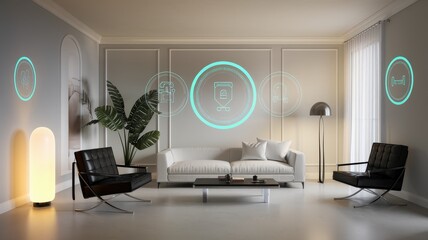 Smart Home Living Room Modern Interior Design