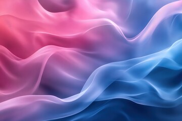 Obraz premium Abstract pink and blue fabric waves. Ideal for backgrounds, websites, or designs needing a soft, flowing aesthetic.