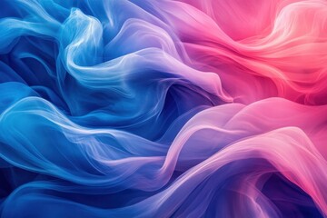 Obraz premium Abstract blue and pink fabric swirls; elegant, flowing texture. Ideal for designs needing a soft, dreamy, or romantic feel; backgrounds, website banners, etc.
