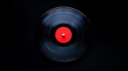 Spinning Vinyl Record: A Dark, Cinematic Close-Up. AI Generated