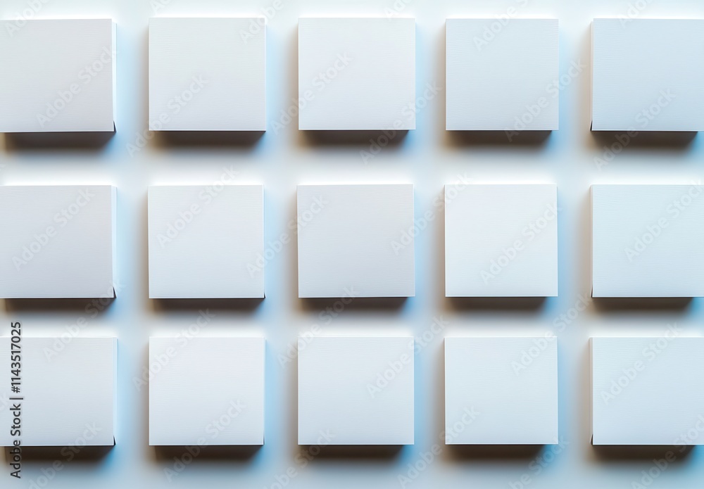 Aufkleber abstract composition of white cubes arranged in a geometric pattern on a smooth surface for contempo