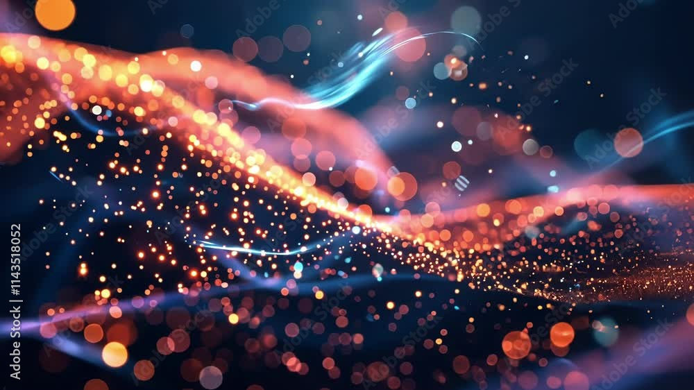 Poster big data flowing like a river of information in digital cyberspace, creating a stunning visual repre