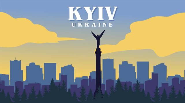 happy kyiv day ukraine with kyiv city view
