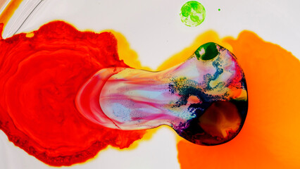 Swirling patterns of red and yellow hues