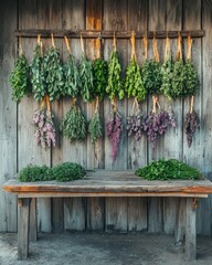 Rustic Herb Drying Workshop in Natural Setting
