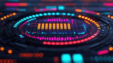 Obraz premium Abstract Colorful Digital Sound Wave Visual with Geometric Patterns