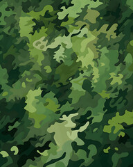 Fototapeta premium Abstract green camouflage pattern with varying shades of green.
