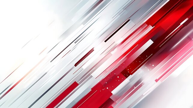 Dynamic red and white abstract vector art flowing diagonally. AI Generated