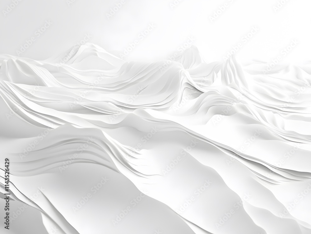 Poster abstract white undulating forms