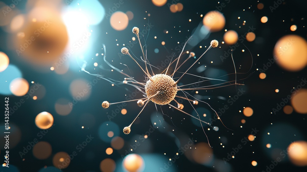 Aufkleber a visualization of quantum entanglement, with two distant particles instantaneously connected and in