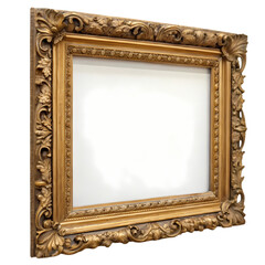 Ornate Gold Picture Frame with Empty Interior