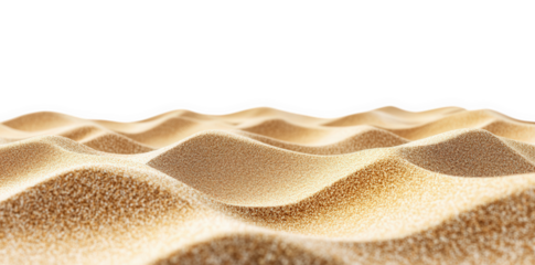 closeup of golden sand dunes creating a wavy pattern against a transparent background