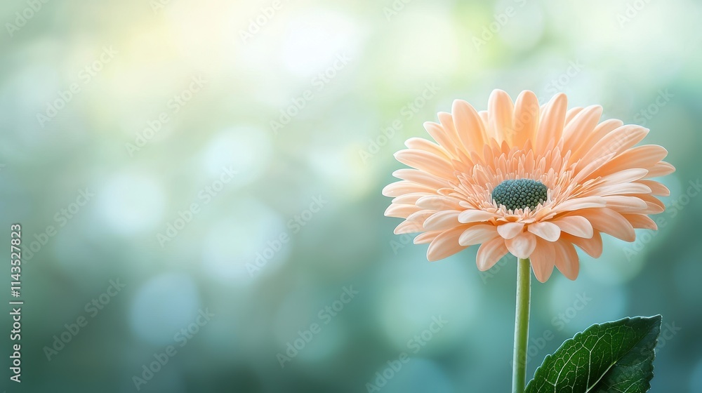 Poster a close up of a flower with a softly blurred background of green leaves, creating a sense of depth a