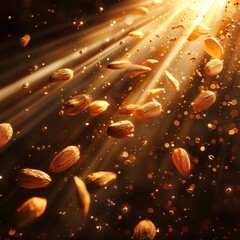 Obraz premium Captivating Celestial Rays Shimmering Lights and Radiant Glitters in an Otherworldly Cosmic Display of Luminous Energy and Divine Brilliance