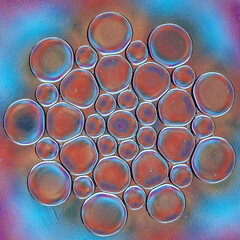 Rainbow-colored bubble design