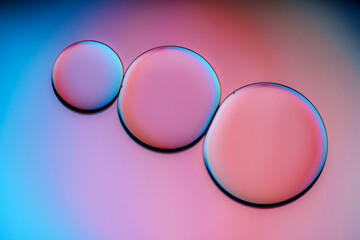 Trio of circular patterns in soft pink and blue hues