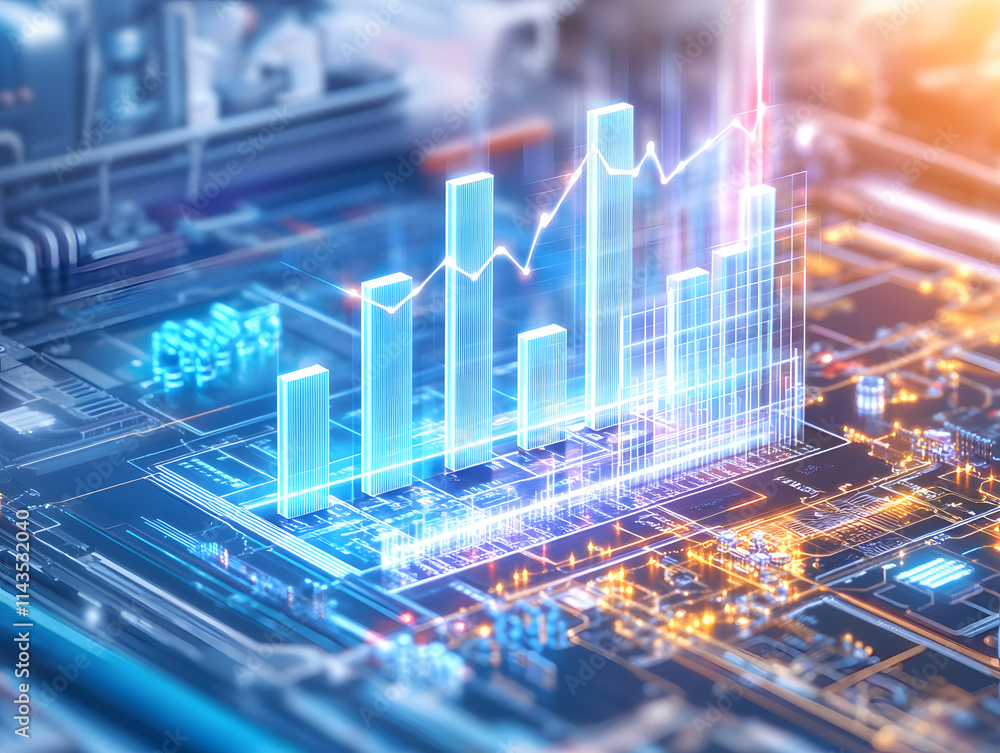 Poster data visualization trends technology sector infographic digital environment abstract view insights a