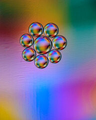 Abstract circular patterns with vibrant rainbow hues