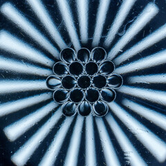 High contrast radial pattern with bold symmetry