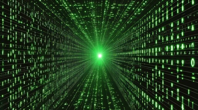 Programming code. Coding or Hacker background. Programming code icon made with binary code. Digital binary data and streaming digital code. Matrix background with digits 1.0. Vector Illustration.