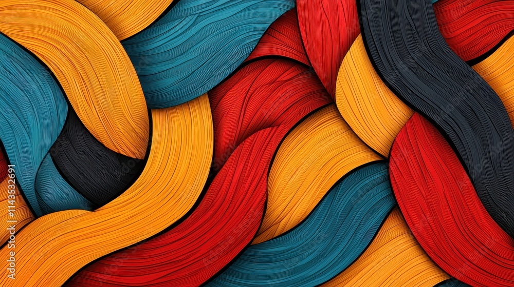 Poster vibrant abstract texture with colorful wavy patterns and lines