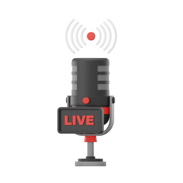 Live 3D Icon, Podcast 3D Icon