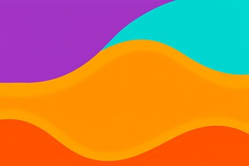 Fototapeta premium Abstract Colorful Waves in Purple, Orange, Yellow, and Aqua Tones