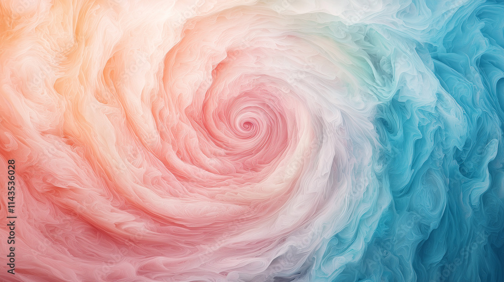Poster whirlwind of color: a mesmerizing swirl of pastel hues creates a captivating abstract backdrop, blen