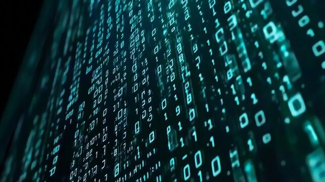 Programming code. Coding or Hacker background. Programming code icon made with binary code. Digital binary data and streaming digital code. Matrix background with digits 1.0. Vector Illustration.